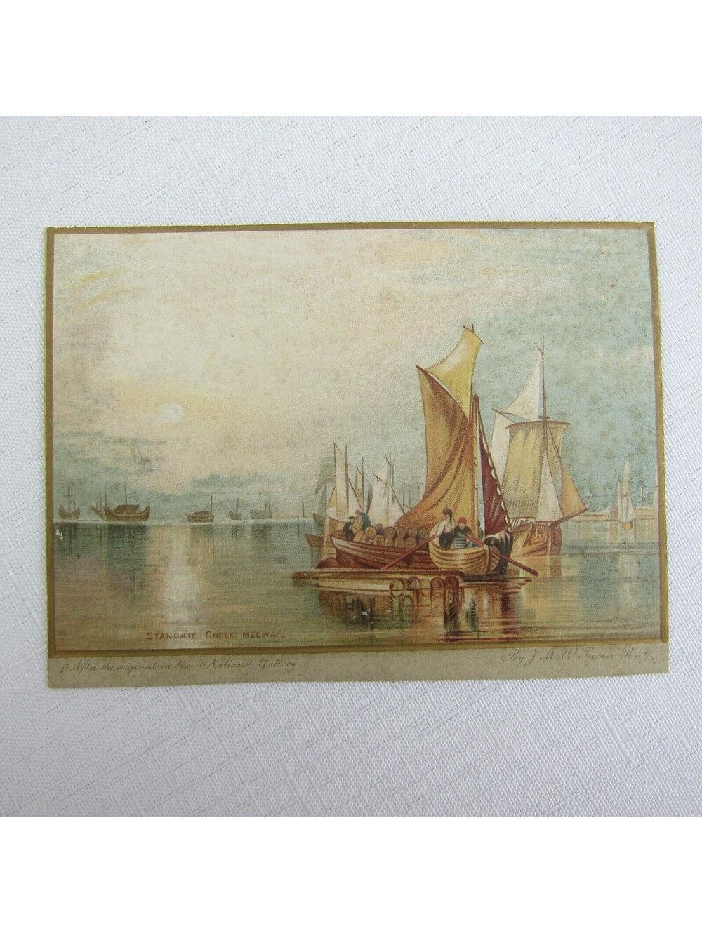 Antique Art Print Joseph Mallord William Turner Stangate Creek on River Medway